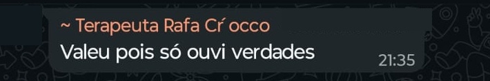 Depoimento de participante via WhatsApp